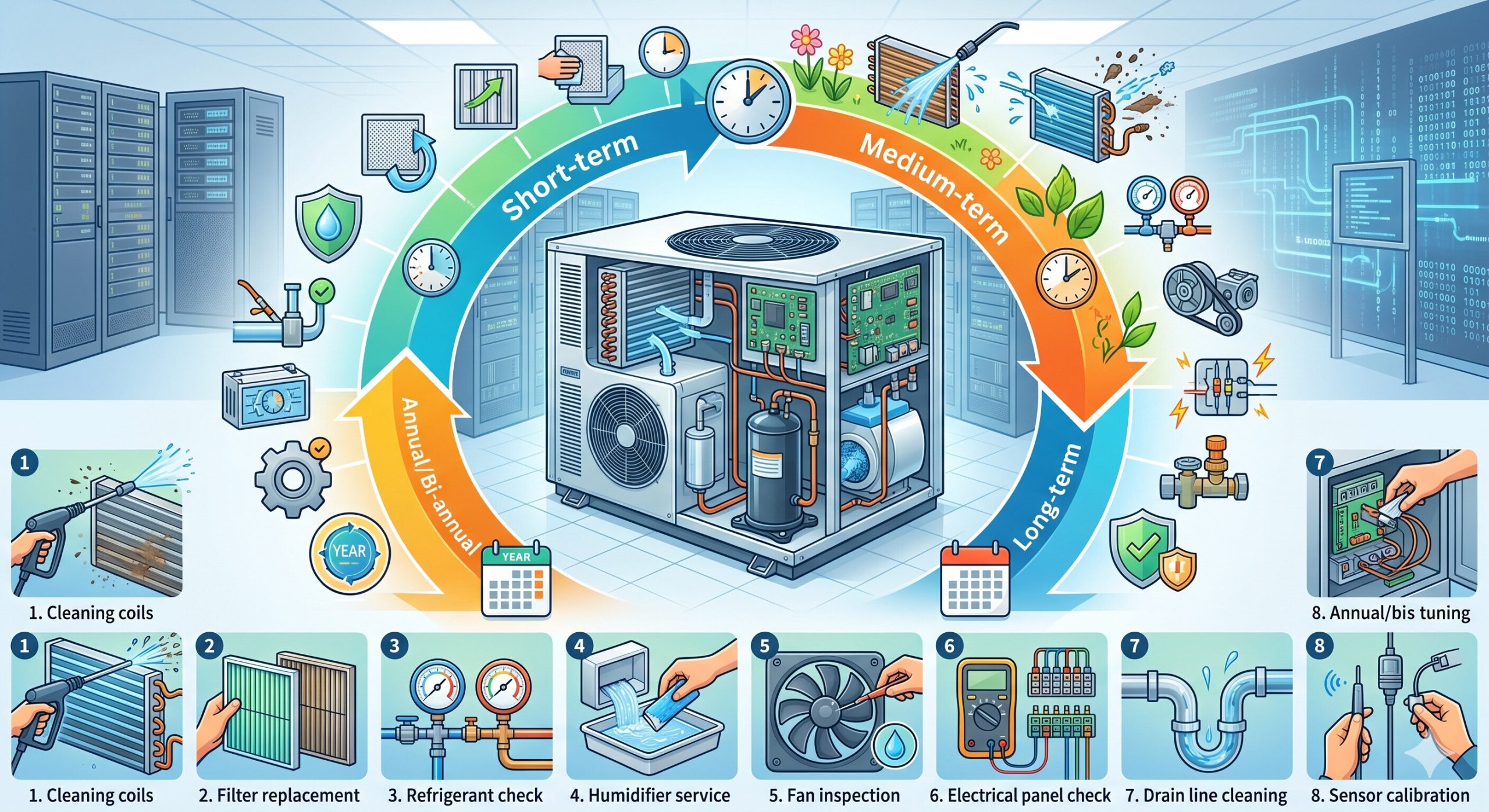 Как часто нужно обслуживать прецизионный кондиционер: график и советы